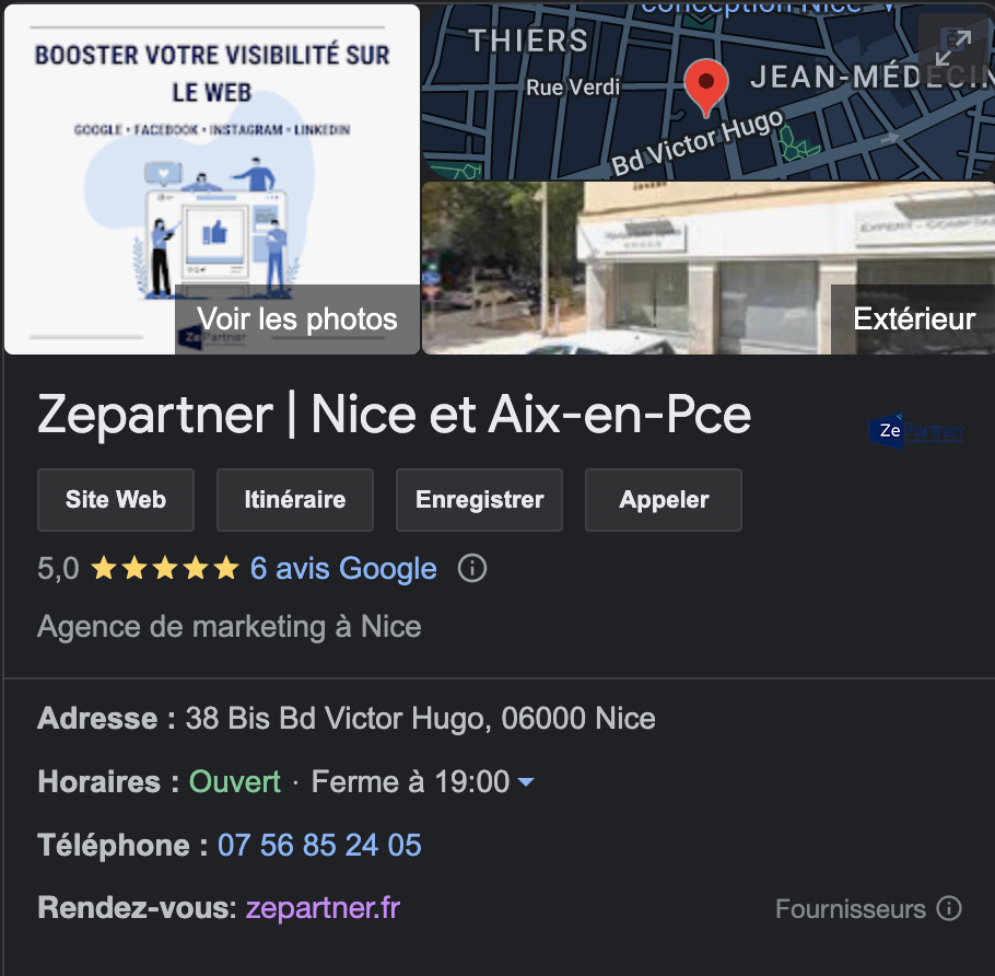 Fiche MyBusiness de Zepartner