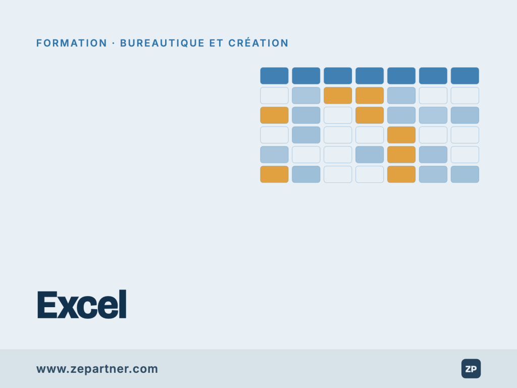 Formation Excel, bureautique et création, certification TOSA Excel. ZePartner, organisme de formation certifié Qualiopi